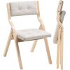 VEVOR Wooden Folding Chairs with Cushion, Set of 4, Portable Foldable Cushion Chair with Wooden Frame, Modern Padded Dining Chair for Kitchen, Office
