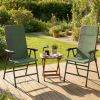 Folding chair, terrace chair set of two, armchair, camping chair,  Dark Green