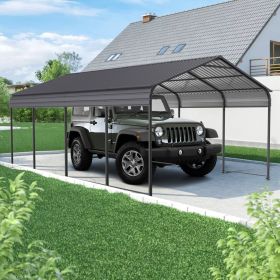 supply Video NEW Metal Carport 12 ×20 FT Heavy Duty with Galvanized Steel Roof, Metal Garage Canopy with Galvanized Steel Roof & Frame