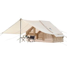 VEVOR Inflatable Tents for Camping, 3-5 Person Easy Setup Blow up Tent with Hand Pump, 300D Oxford 4 Season Glamping Tent with Canopy, Stove Jack