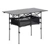 VEVOR Folding Camping Table, Portable Roll Up Side Tables, Lightweight Aluminum Beach Table with Adjustable Height, Large Storage Bag and Carry Bag