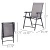 2-piece Patio Folding Chairs, Set with a Simple & Breathable Mesh, Dining Chair with Armrests, for Garden Yard, Camping