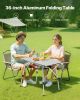 VEVOR Folding Camping Table, Portable Roll Up Side Tables, Lightweight Aluminum Beach Table with Adjustable Height, Top Mesh Layer and Carry Bag