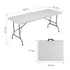 Heavy Duty Folding Table Indoor Outdoor, Portable Camping Table, White
