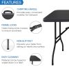 6 Foot Folding Table,Fold-in-Half Plastic Table,Indoor Outdoor Picnic Party Dining Camp Tables,Black