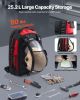 VEVOR Welding Backpack, 25.2L Welder Backpack for Tools and Helmet, 1680D High-Density Polyester Extreme Gear Pack with Helmet Bag
