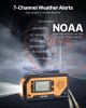 VEVOR Emergency Weather Radio, 2000mAh Battery, FM/AM/WB/NOAA Alert Solar Hand Crank Emergency Radio, with USB Charging Cable