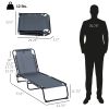 Folding Chaise Lounge Chair, 4-Position Backrest, Pillow, Breathable Mesh for Patio, Garden Sun, Poolside, Baby Blue