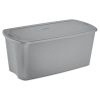 50 Gallon Tote Box Plastic, Gray, Set of 4
