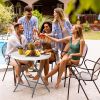 32 Inch Round Folding Table with Thick Tabletop for Picnic