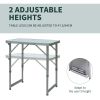 Outsunny 23" Folding Camping Table with Height Adjustability, Lightweight Portable Table with Carry Handle, Outdoor Folding Table Camping Accessories
