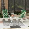 Set of 2 Patio Folding Chairs, Classic Outdoor Camping Chairs, Portable Lawn Chairs w/ Armrests, Green