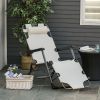 Outdoor Bliss: Oxford Fabric Adjustable Footrest Lounge Chair with Head Pillow