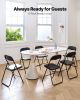 VEVOR 6 Pack Folding Chairs, Foldable Leather Chairs with Heavy Duty Metal Frame & Padded Cushion, Portable Folding Card Table Chairs