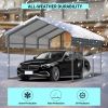 10x15 FT Metal Carport with Enhanced Base and Galvanized Steel Roof, Heavy Duty Outdoor Garage Car Shelter for Car, Boats and Truck