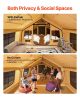 VEVOR Inflatable Tents for Camping, 8-12 Person Easy Setup Blow up Tent with Hand Pump, 4 Season Luxury Glamping Tent with 2 Skylights, Canopy