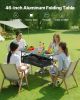 VEVOR Folding Camping Table, Portable Roll Up Side Tables, Lightweight Aluminum Beach Table with Adjustable Height, Large Storage Bag and Carry Bag