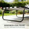 Foldable sun chair, beach lounge chair, camping bed, black and white