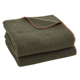 VEVOR Wool Camping Blanket, Large Warm Stadium Blanket, Waterproof & Windproof, Flame Retardant, Great for Outdoors, Picnics, Hiking, Sports Events (Color: Military Green, material: Wool Blend)