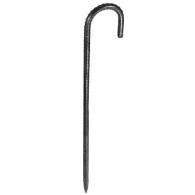 VEVOR Rebar Stakes, 16-Inch, Heavy-Duty 0.4 in Diameter J Hook, Galvanized Steel Ground Anchors with Chisel Point End & Rust-Resistant Coating (default: Default)