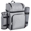 VEVOR Picnic Backpack, Beach Picnic Backpack Bag for 4 Person with Insulated Cooler Compartment, Detachable Bottle/Wine Holder, Lightweight Blanket