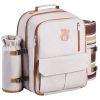 VEVOR Picnic Backpack, Beach Picnic Backpack Bag for 4 Person with Insulated Cooler Compartment, Detachable Bottle/Wine Holder, Lightweight Blanket