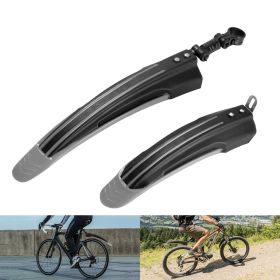 Bicycle Fender Set Adjustable Front Rear Mud Guard Mountain Bike Mudguards Splashboard Fit for 24''-26'' Bikes (Color: Grey)