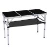 Outdoor Folding Camping Table, 3ft Portable Pinic Table with 3 Adjustable Height