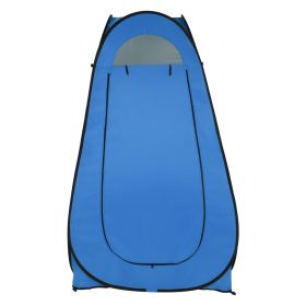 Pop Up Privacy Shower Tent Quick Setup Waterproof Zipper Closure Portable Outdoor Changing Room for Camping Beach RV Travel Compact Bath Tent with Com (Color: Blue)