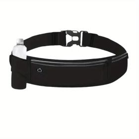 Compact Hiking Waist Bag – Breathable Unisex Design with Multiple Secure Pockets (Phone/Wallet/Keys Storage) (Color: Black)