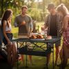 Camping Table That Fold up Lightweight, Aluminum Folding Table Roll Up Table with Easy Carrying Bag for Indoor, Outdoor, Camping, Backyard, BBQ, Party
