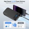 Portable Power Bank 32000mAh, with USB-C,Lightning Built in Cables Phone Power Bank Charger,PD Fast Charging Power Bank for Mobile