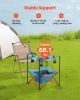 VEVOR Folding Camping Table, Portable Outdoor Lightweight Picnic Table, 600D Oxford Fabric Waterproof Canvas Travel Beach Tables, with 4 Cup Holders