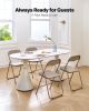 VEVOR 4 Pack Folding Chairs, Foldable Leather Chairs with Heavy Duty Metal Frame & Padded Cushion, Portable Folding Card Table Chairs