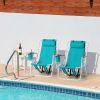 2PFCS Folding Beach Chairs 23"x21.7"x31.5" 4-Position Adjustable Steel Frame Oxford Cloth 264lbs Capacity Lightweight Portable Outdoor Lounge Chairs f