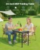 VEVOR Folding Camping Table, Adjustable Height Portable Side Tables, Aluminum MDF Beach Table with Mesh Layer, Carrying Handle